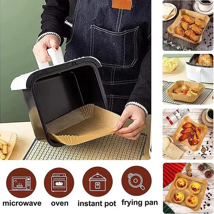 50 paquets de papier antiadhésif pour friteuse à air