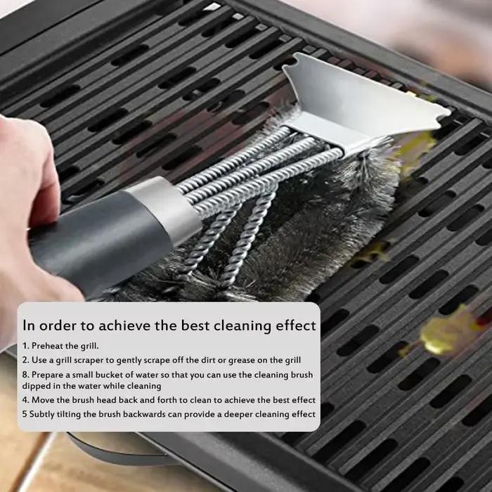 Kit de nettoyage de Barbecue en poils d'acier inoxydable