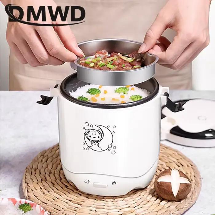 Cuiseur à riz électrique 1,2 L, 2 couches, chauffe-plats, isolation automatique, pot de cuisson pour nouilles et ramen, boîte à lunch portable, bureau, dortoir