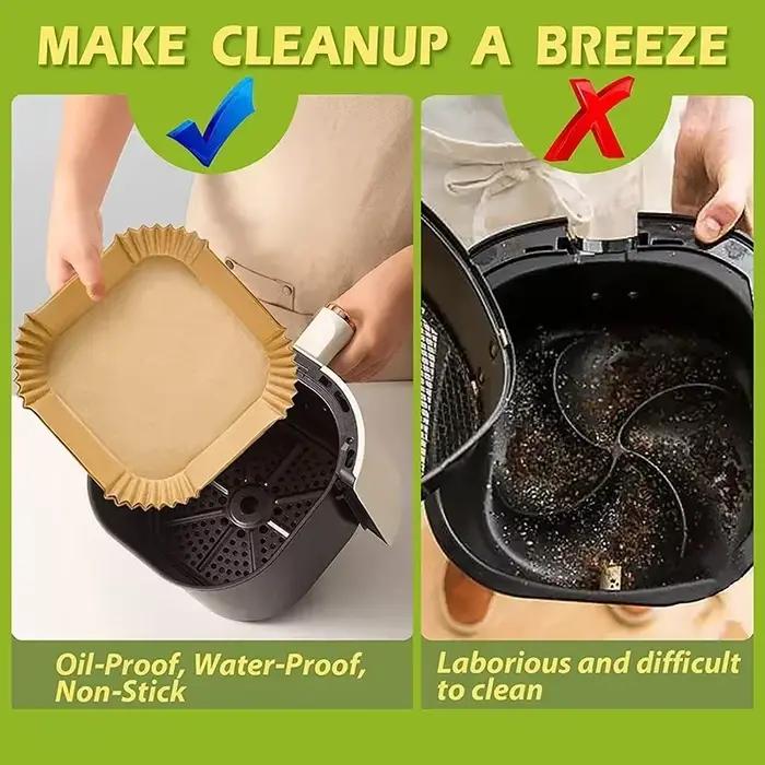 50 paquets de papier antiadhésif pour friteuse à air