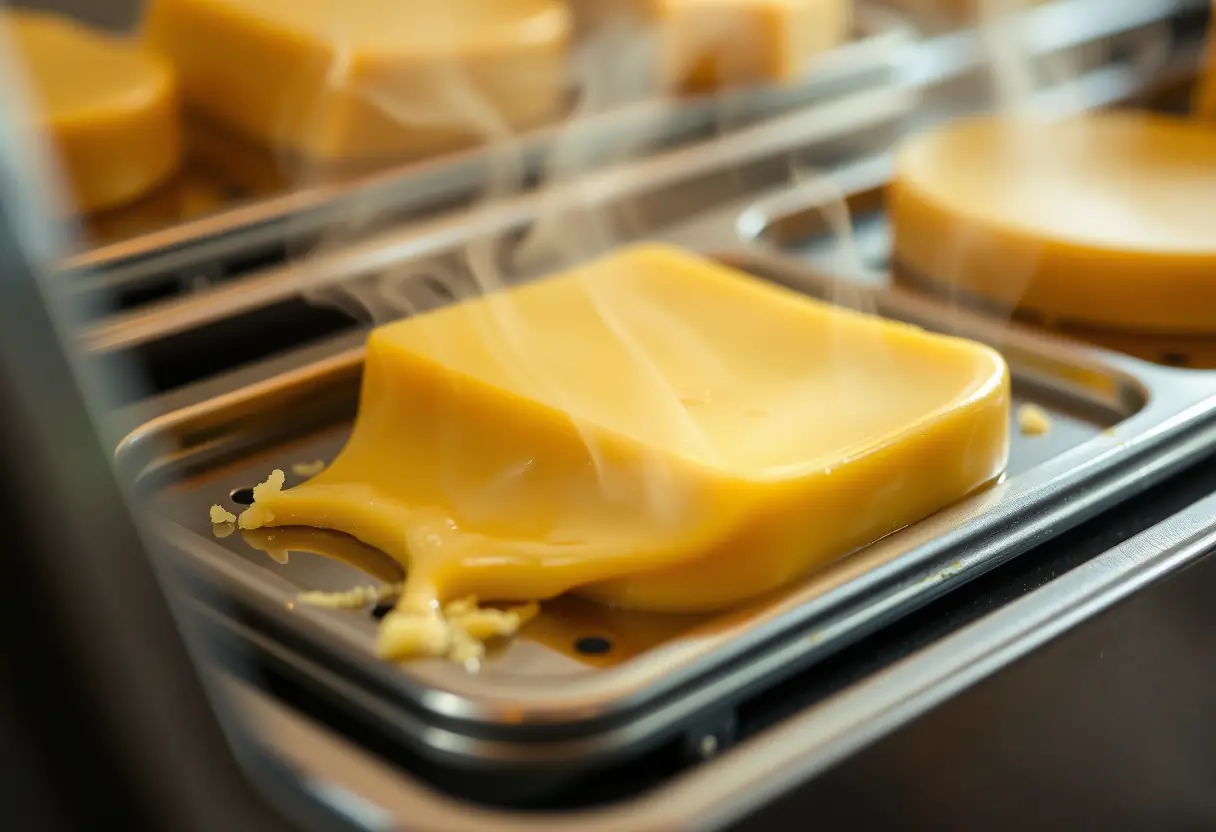 Du fromage fondu dans un appareil à raclette Tefal